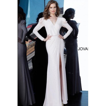 Jovani Long Formal Prom Dress 66323 Blush