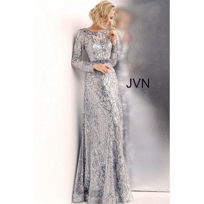 Jovani Long Sleeve Embellished Prom Long Gown 62711