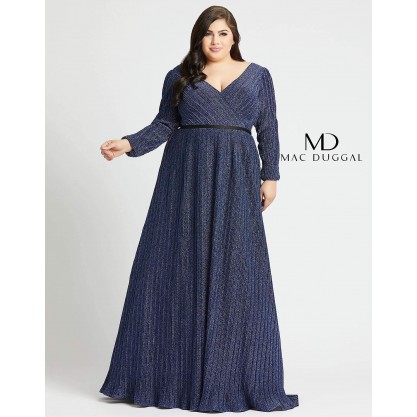 Mac Duggal Fabulouss Long Sleeve Plus Size Prom Dress 48892F