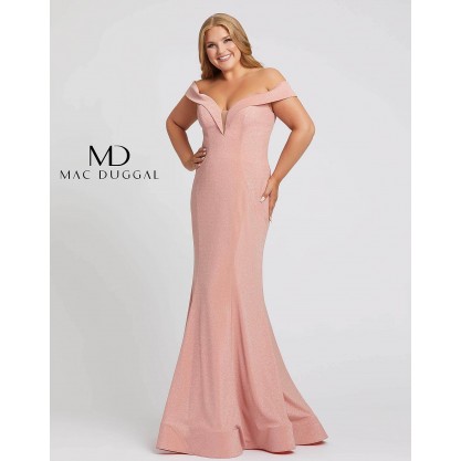 Mac Duggal Fabulouss Off Shoulder Plus Size Prom Dress 48977F