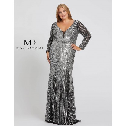 Mac Duggal Fabulouss Plus Size Sequins Prom Dress 5176F