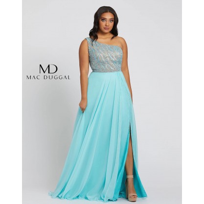 Mac Duggal Fabulouss One Shoulder Plus Size Prom Dress 67232F