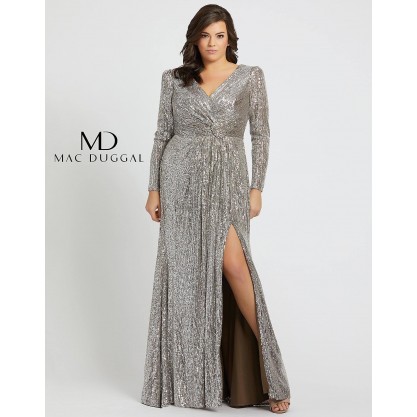Mac Duggal Fabulouss Long Sleeve Plus Size Dress 77676F