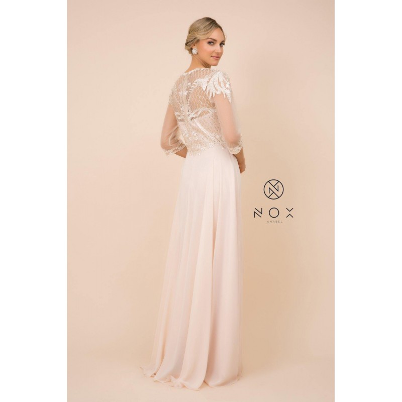 Lace Applique Chiffon Long Gown Formal