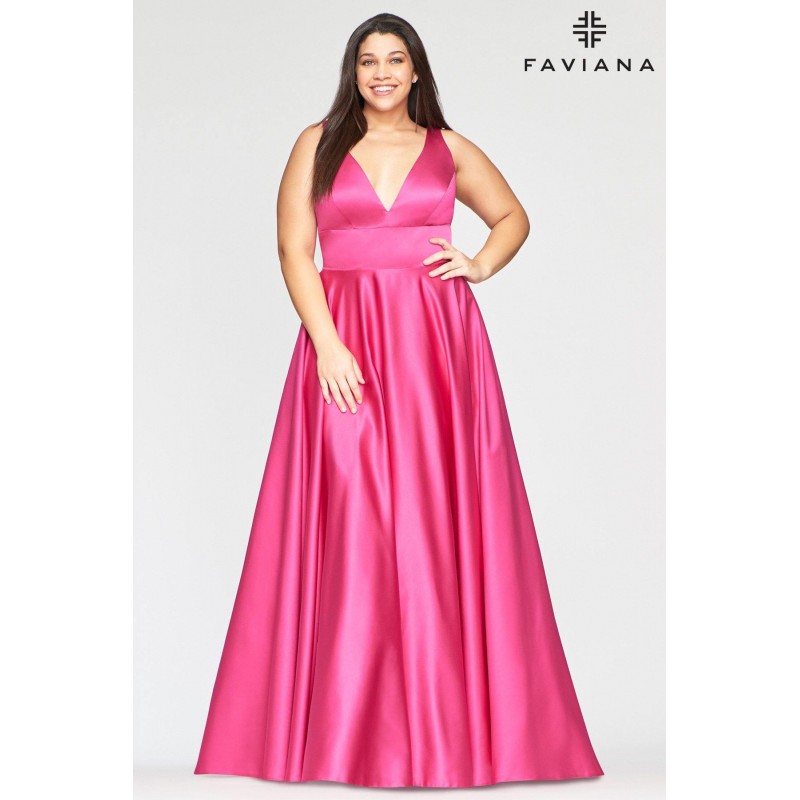 Faviana 9496 Long Formal Plus Size Prom Gown