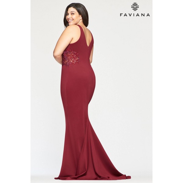 Faviana 9492 Long Formal Fitted Plus Size Prom Gown