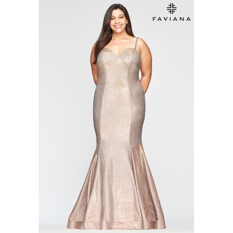 Faviana 9491 Long Plus Size Mermaid Prom Dress
