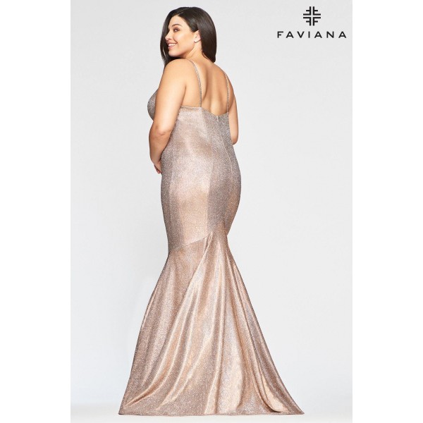 Faviana 9491 Long Plus Size Mermaid Prom Dress