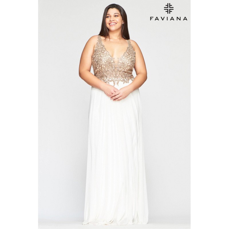 Faviana 9428 Long Formal Plus Size Prom Dress