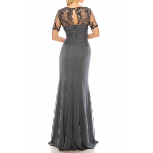 Adrianna Papell Long Formal Pleated Evening Dress