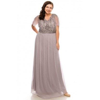 Adrianna Papell Plus Size Long Dress AP1E203734W