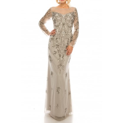 Adrianna Papell Long Beaded Evening Gown AP1E205388
