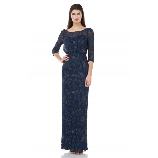 JS Collections Long Formal Metallic Dress 867040