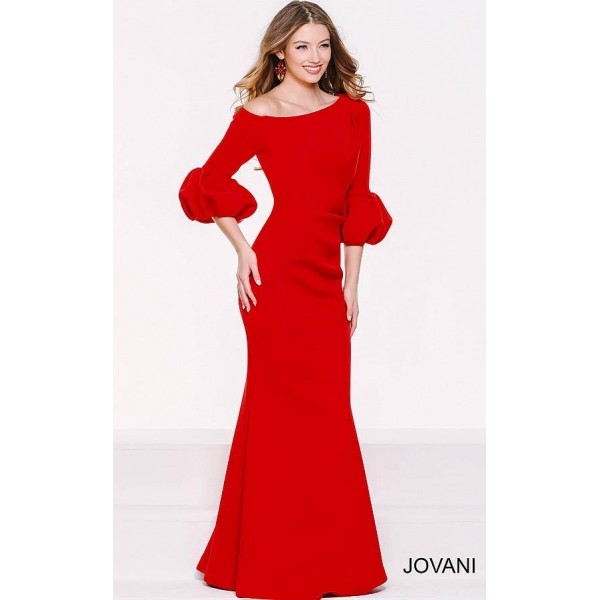 Jovani Long Formal Pleated Trumpet Dress 39739