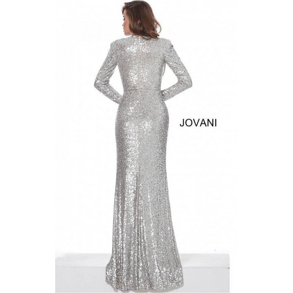 Jovani Long Sleeve Sequins Evening Prom Gown 04886