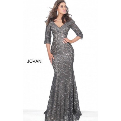 Jovani Long Long Sleeve Formal Lace Evening Gown 03426