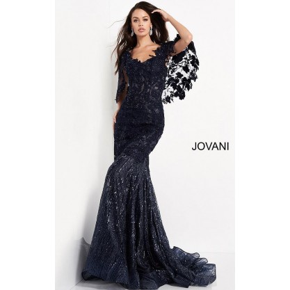 Jovani Long Mother of the Bride Lace Dress 03158