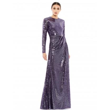 Mac Duggal Formal Long Sleeve Sequins Dress 10824