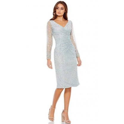 Mac Duggal Long Sleeve Cocktail Lace Dress 12408