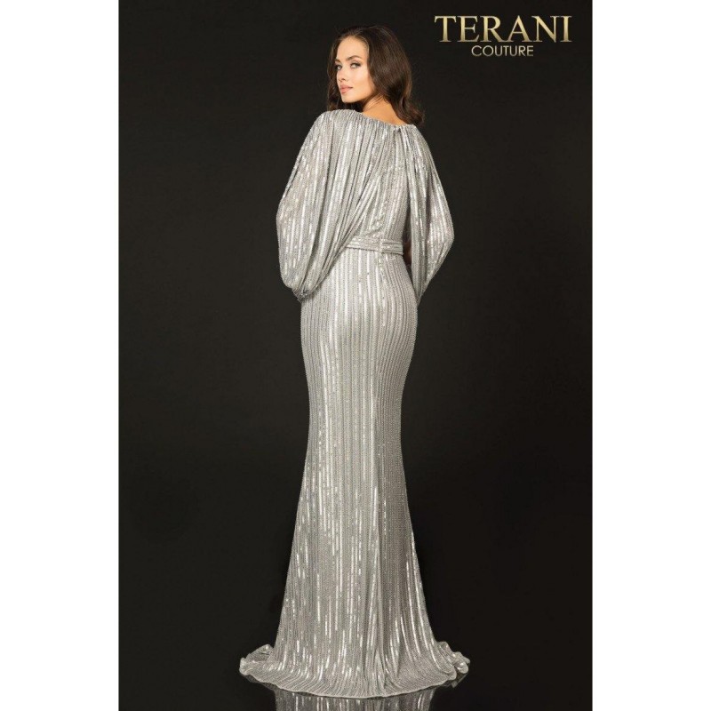 Terani Couture Elegant Caped Slim Knit Mother Of Bride Dress 2011M2154
