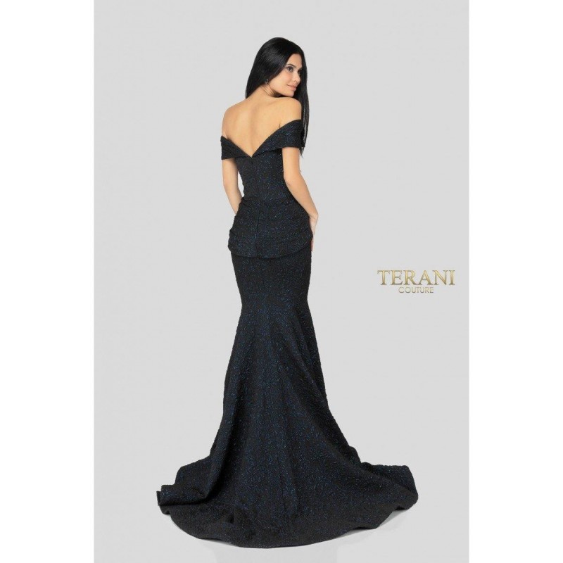 Terani Couture Long Off The Shoulder Evening Gown 1812M6657