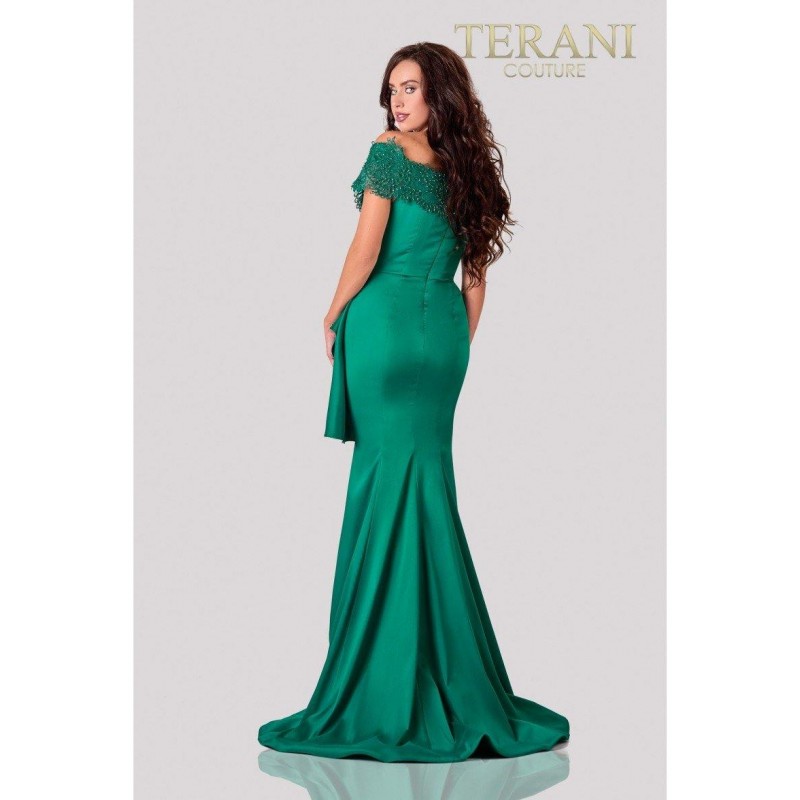 Terani Couture Off Shoulder Formal Long Dress 2111M5255