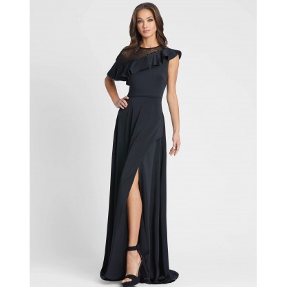 Mac Duggal Long Formal Cap Sleeve Evening Gown 55317