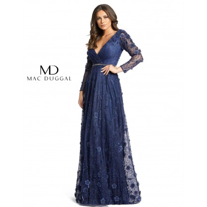 Mac Duggal Long Sleeve Formal Lace Dress 67503 Sale