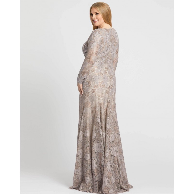 Mac Duggal Fabulouss Long Plus Size Lace Gown 49168