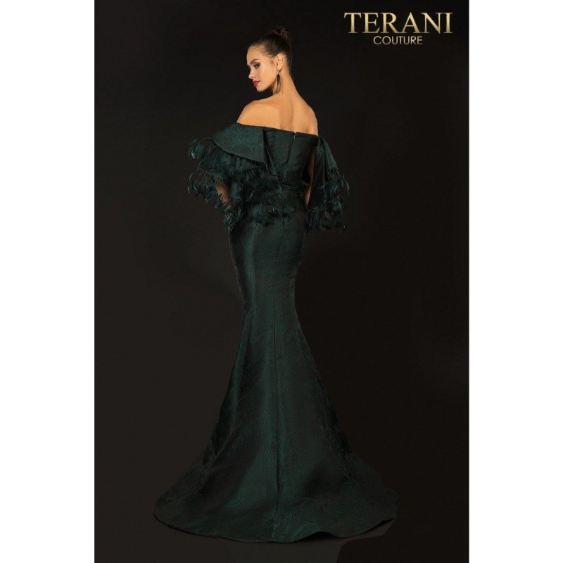 Terani Couture Off Shoulder Long Evening Gown 2021E2796