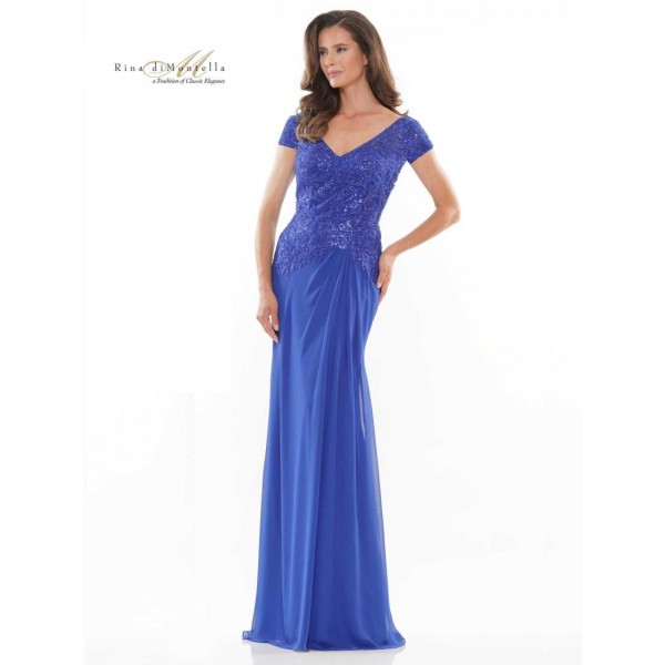 Rina di Montella Beaded Long Formal Dress 2743
