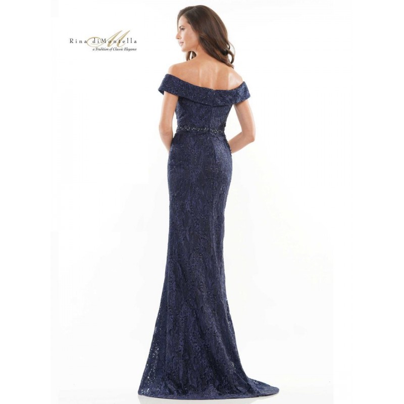 Rina di Montella Long Formal Off Shoulder Gown 2740