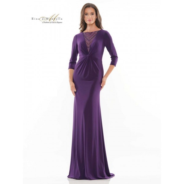 Rina di Montella Long Formal Long Sleeve Dress 2730