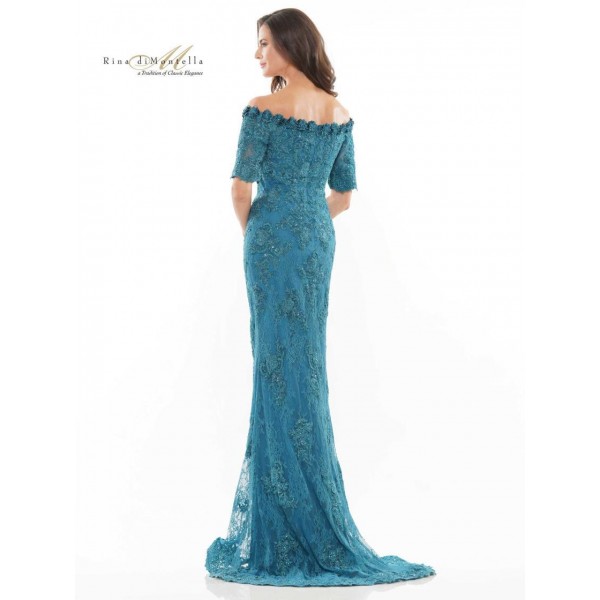Rina di Montella Lace Offshoulder Long Dress 2727
