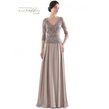 Rina di Montella Long Formal Long Sleeve Dress 2720