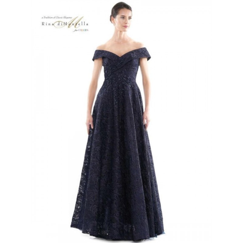 Rina di Montella Formal Off Shoulder Long Gown 2715