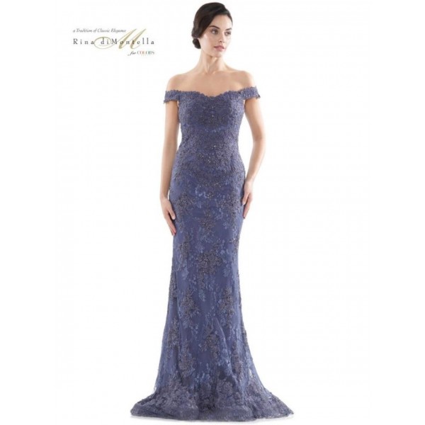 Rina di Montella Long Formal Beaded Dress 2711