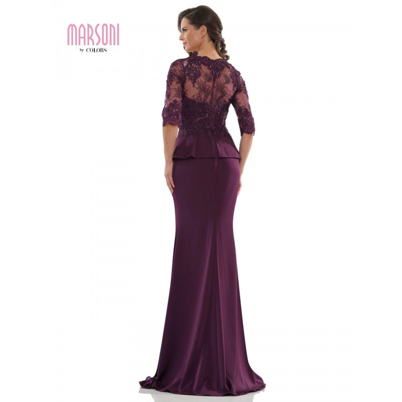 Rina di Montella Peplum Style Long Dress 2685