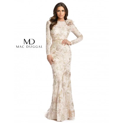 Mac Duggal Floral Lace Long Sleeve Formal Gown Sale 11174