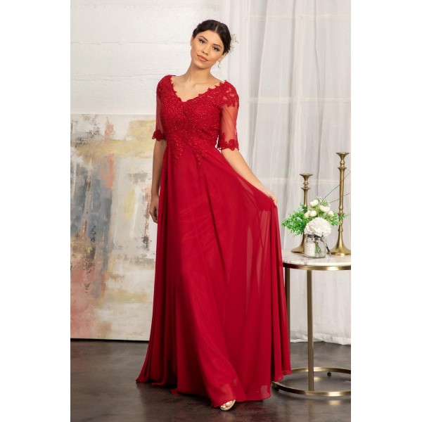 Long Sleeve Mother of the Bride Formal Dress