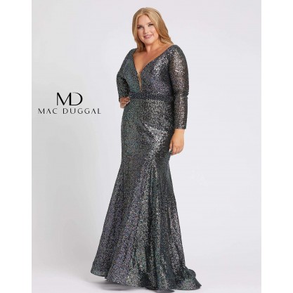Mac Duggal Fabulouss Long Sleeve Plus Size Dress Sale 67246F