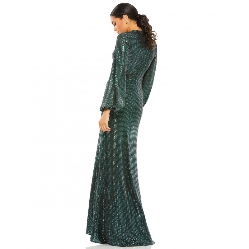 Mac Duggal Long Sleeve Formal Blouson Dress 26576