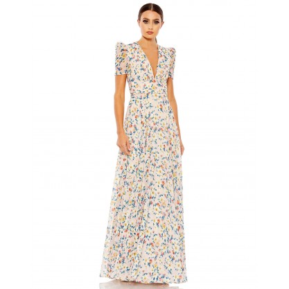 Mac Duggal Long Formal Floral Print Dress 55642