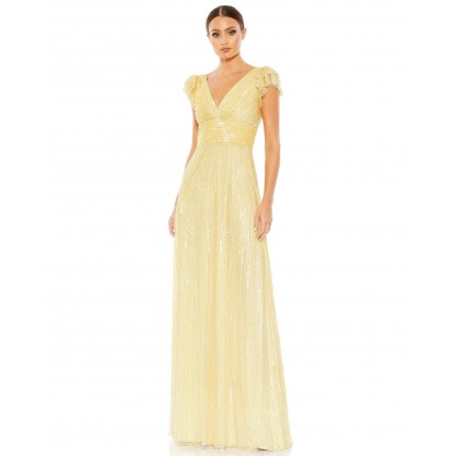 Mac Duggal Long Formal Cap Sleeve Prom Gown 5646