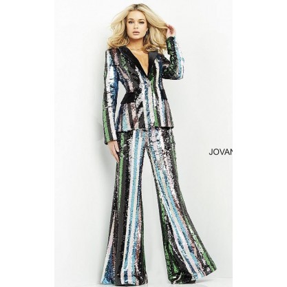 Jovani Formal Sequins Two Piece Pant Suit M02942