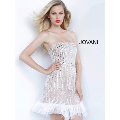 Jovani Short Cocktail Beaded Dress 67278