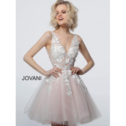 Jovani Prom Short Sleeveless Cocktail Dress 63987