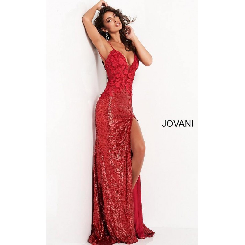 Jovani Prom Long Spaghetti Strap Formal Dress 06426