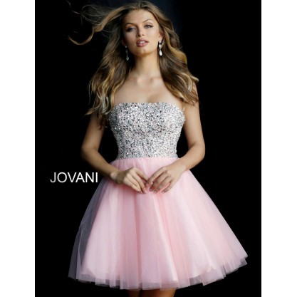 Jovani Prom Short Strapless Cocktail Dress 58470