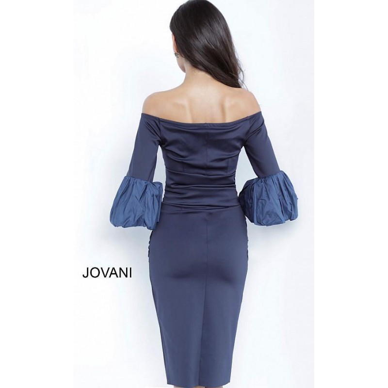 Jovani Knee Length Off Shoulder Cocktail Dress 1023
